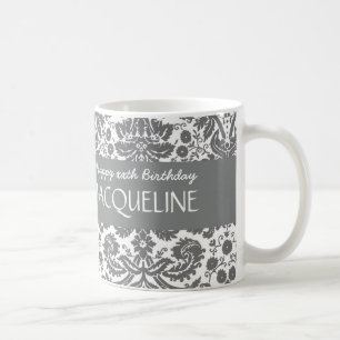 Any Year Birthday For Her Trendy Damask B05 Coffee Mug
