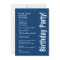 Any Year Birthday Modern Navy Blue White V101A