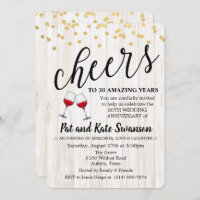 ANY YEAR - Cheers Wine Anniversary Invitation