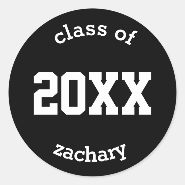 ANY YEAR Class Of Custom Name A01 Classic Round Sticker (Front)