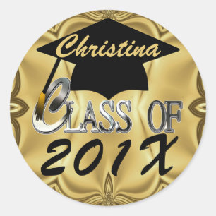 Any Year Class Of... Gold Graduation Stickers