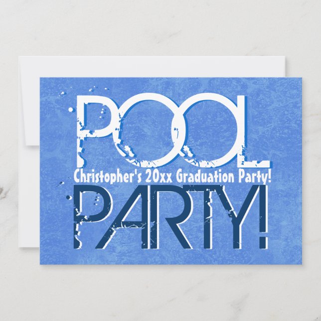 Any Year Class of Graduation Pool Party Invitation (Front)