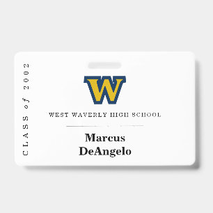 Any Year Class Reunion Name Badge / Tag with Logo 