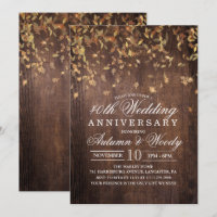 ANY YEAR - Fall Wedding Anniversary Invitation