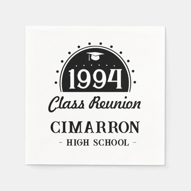 Any Year Highschool Class Reunion Napkin (Front)