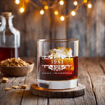 Any Year | Milestone Monogram Birthday Whiskey Glass<br><div class="desc">Featuring classy "vintage aged since" birth year and your choice of personalization. Personalize with any year of birth. Perfect for 18th, 21st, 30th, 40th or other milestone birthdays. Personalize it for any special family member, friend, co-worker, teacher etc., to create a unique gift for birthdays, anniversaries, weddings, Christmas, Valentines or...</div>