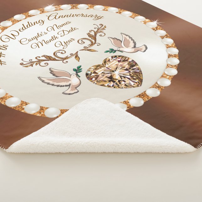 Any Year, Personalised Wedding Anniversary Gifts Sherpa Blanket (3/4)