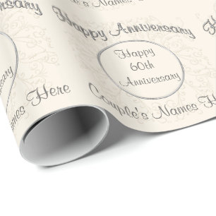 Any Year Personalized Anniversary Gift Wrap
