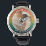 Any Year Retro Sunset Photo 1st Anniversary Watch<br><div class="desc">Are you looking for anniversary watch gift, an anniversary watch for men? Look at our Any Year Retro Sunset Photo 1st Anniversary! Whether you're marking a significant milestone in your relationship or expressing gratitude for everything, this 1 year anniversary gift idea is a beautiful choice for a 1st anniversary gift....</div>