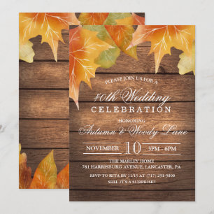 ANY YEAR - Rustic Wedding Anniversary Invitation