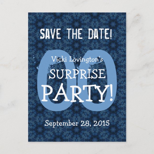 Any Year Save the Date Surprise Birthday S06 Announcement Postcard (Front)