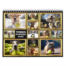 Any year 🎾 Tennis and 🐕Puppies Calendar