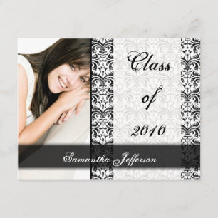 Any Year~ White Classical Graduation Announcement