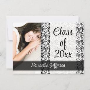 Any Year~ White Formal Design Photo Graduation Invitation