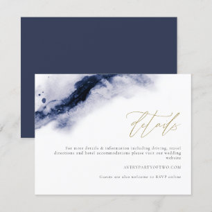 ANYA Carte Bohemian Navy Blue Watercolor Détails