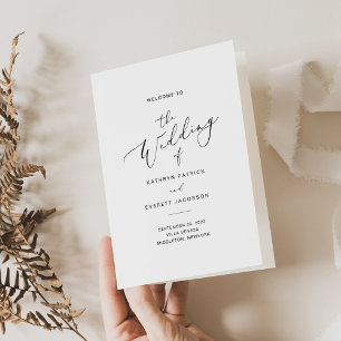 ANYA Minimalist Wedding Program Folded Card