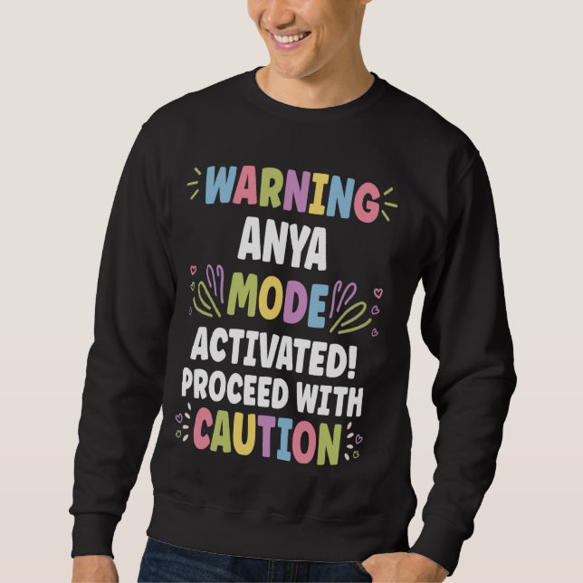ANYA Personalized Name Funny Cute Custom ANYA Name Sweatshirt (Front)
