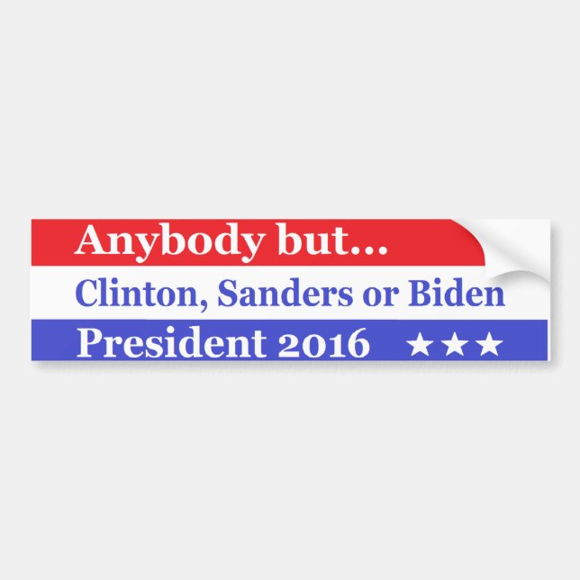 Anybody but Hillary, biden,sanders Bumper Sticker (Front)