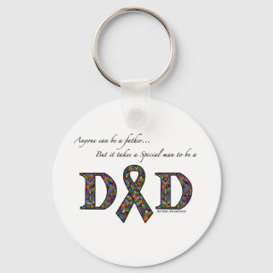 Anyone can be a father...autism keychain