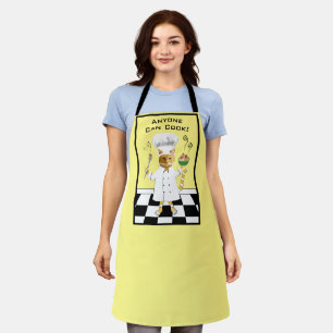 Anyone Can Cook! Yellow Kitty Apron (Medium)