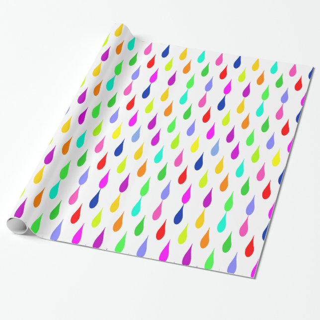 Anything But Grey Droplets Wrapping Paper (Unrolled)