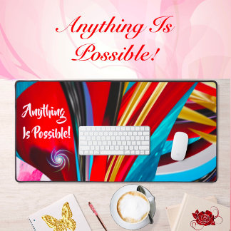 Anything Possible Motivational Inspiring Abstract Desk Mat