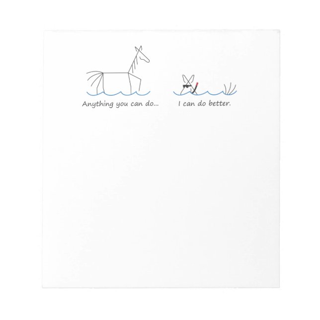 Anything You Can Do... Snorkelling Mule Notepad (Front)