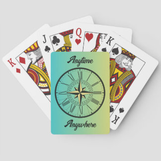 Anytime, Anywhere - Clock and Compass Playing Card
