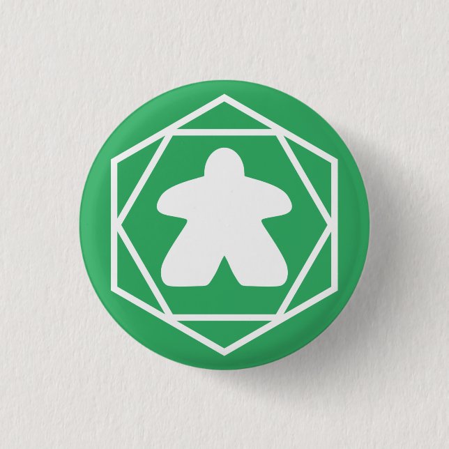 Anytime Meeple White Art Button (Front)