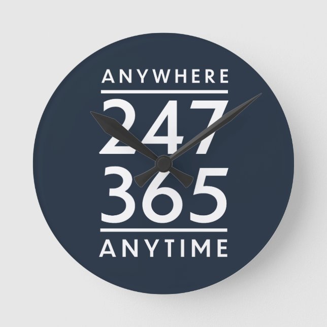 Anywhere, Anytime Round Clock (Front)