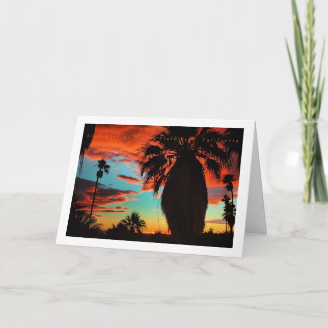 Anza-Borrego Desert sunrise palm trees Thank You Card (Front)
