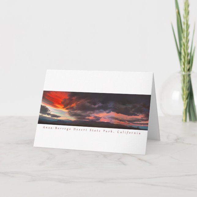 Anza-Borrego Fonts Point sunset moonrise Thank You Card (Front)