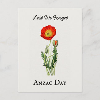 Anzac day poppy vintage remembrance memorial postcard