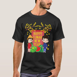 Ao Dai Kids Happy Lunar New Year Vietnamese New T-Shirt