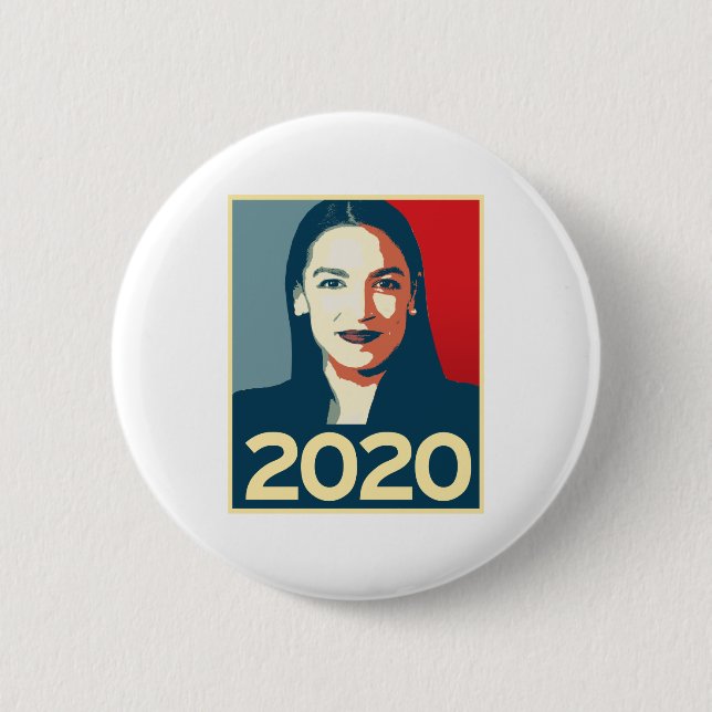 AOC 2020 Propaganda 2 Inch Round Button (Front)