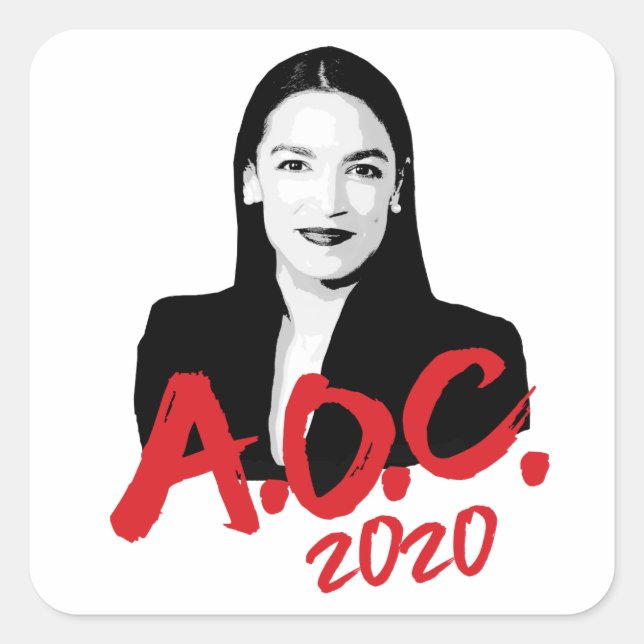 AOC 2020 SQUARE STICKER (Front)