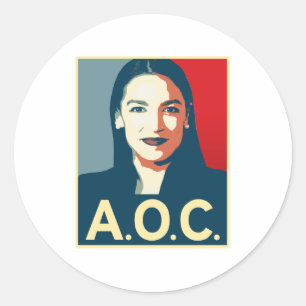 AOC 2024 Propaganda Classic Round Sticker