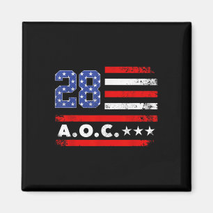 Aoc 2028 A.o.c. 2028 For President American Flag Magnet
