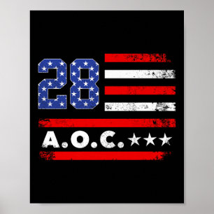 Aoc 2028 A.o.c. 2028 For President American Flag P Poster