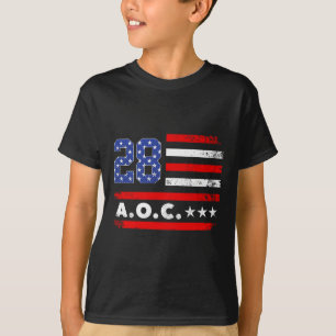 Aoc 2028 A.o.c. 2028 For President American Flag P T-Shirt