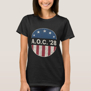 Aoc 2028 A.o.c. 2028 For President American Flag P T-Shirt