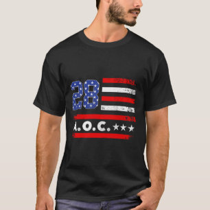 Aoc 2028 A.o.c. 2028 For President American Flag P T-Shirt