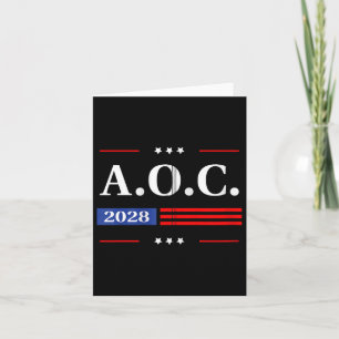 Aoc 2028 A.o.c. 2028 For President American Flag Z Card