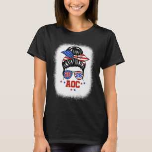 Aoc 2028 A.o.c. 2028 For President Messy Bun Girl  T-Shirt