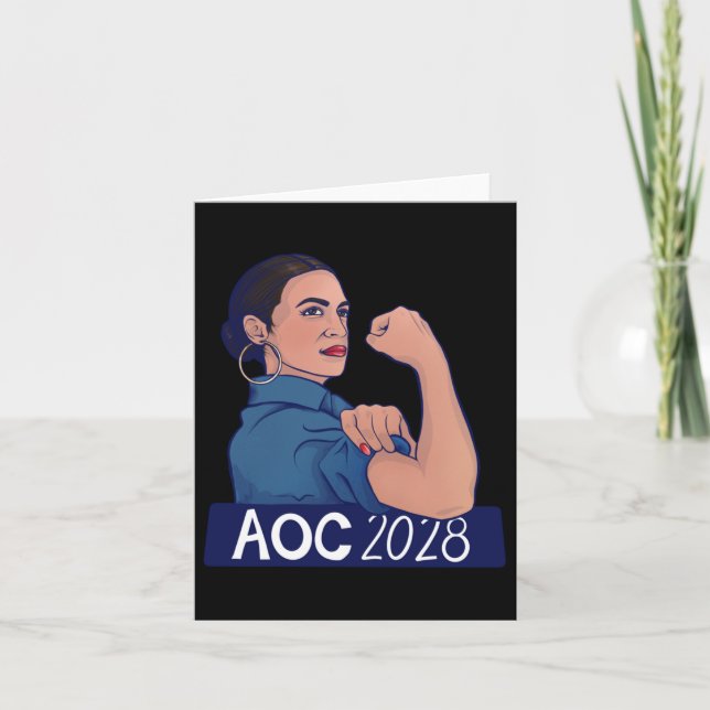 Aoc 2028 Alexandria Ocasio Cortez 2028 Long Sleeve Card (Front)