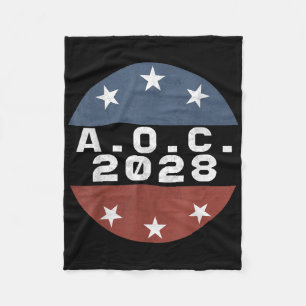 Aoc 2028 For President Alexandria Ocascio-cortez F Fleece Blanket