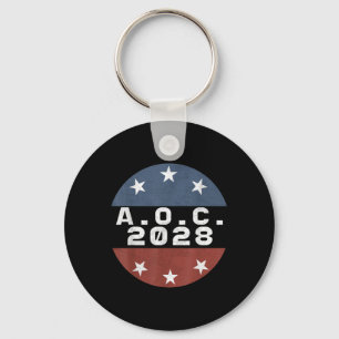 Aoc 2028 For President Alexandria Ocascio-cortez F Keychain