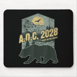 Aoc 2028 For President Resist Bear Alexandria Ocas Mouse Pad