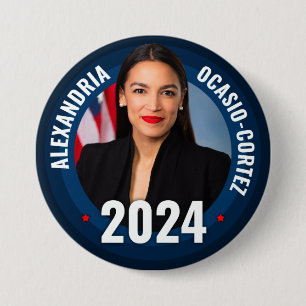 AOC - Alexandria Ocasio-Cortez 2024 3 Inch Round Button