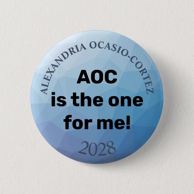 AOC Alexandria Ocasio-Cortez 2028 2 Inch Round Button (Front)